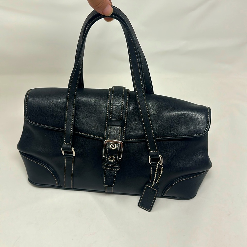 Coach Satchel Black Leather